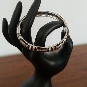 Art Deco Black/Crystal Bangle Bracelet
